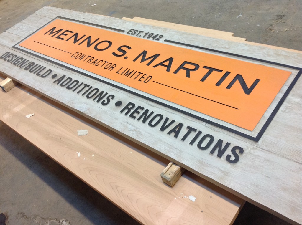 Sandblasted Custom Wood Sign - Menno S. Martin - The Sign Depot